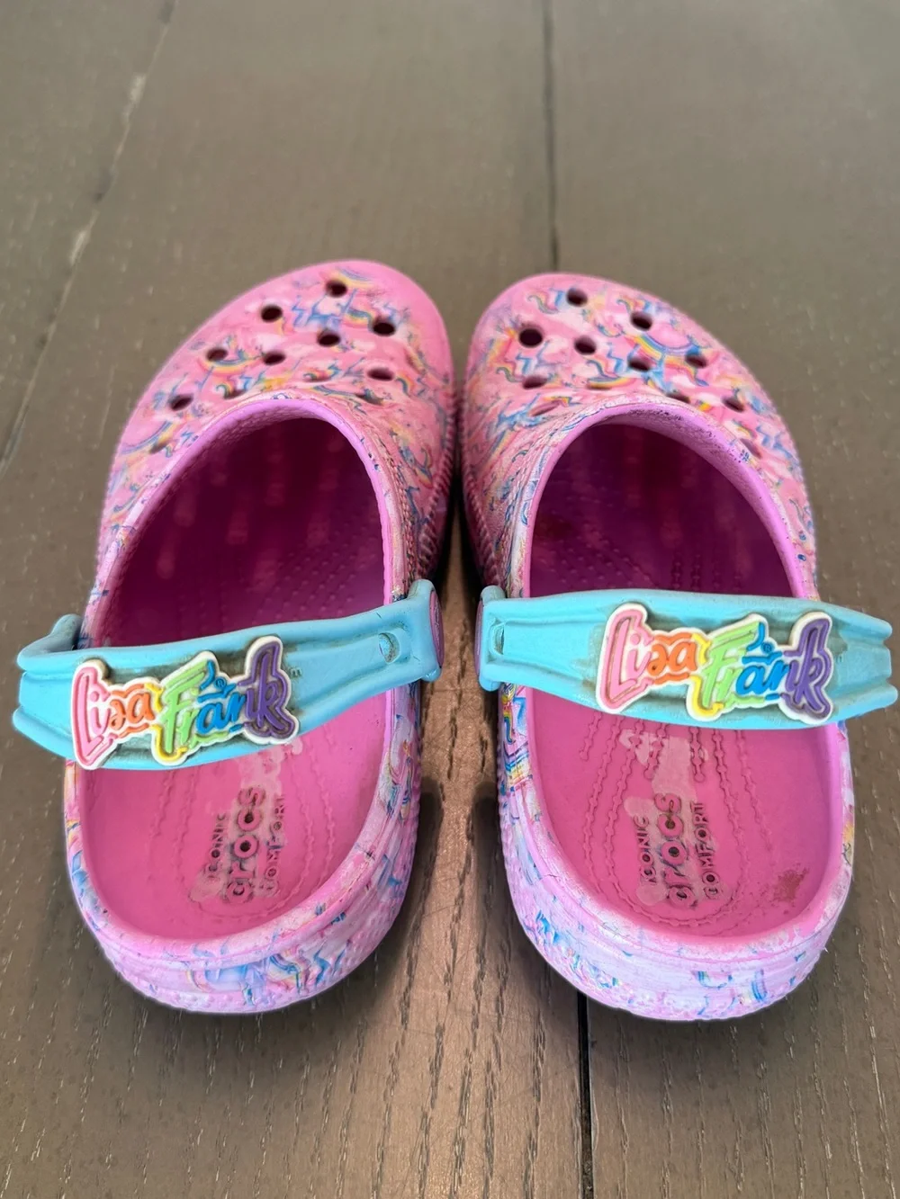 Crocs Toddler Girls’ Classic Unicorn Lisa Frank Waterproof Clogs • Size C11